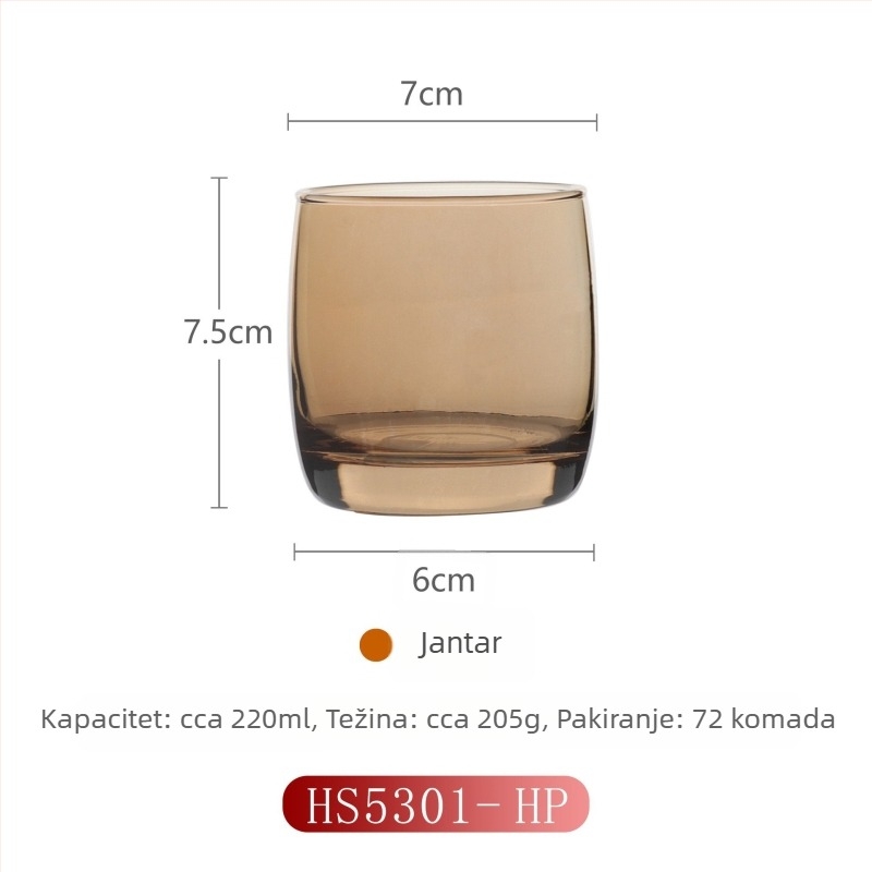 Staklena čašica za ispiranje usta za kućnu upotrebu, moderan minimalistički stil, okrugli oblik, kapica za izravno ispiranje, jednostruka konstrukcija