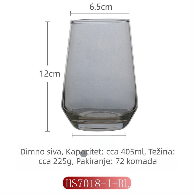 Staklena čašica za ispiranje usta za kućnu upotrebu, moderan minimalistički stil, okrugli oblik, kapica za izravno ispiranje, jednostruka konstrukcija