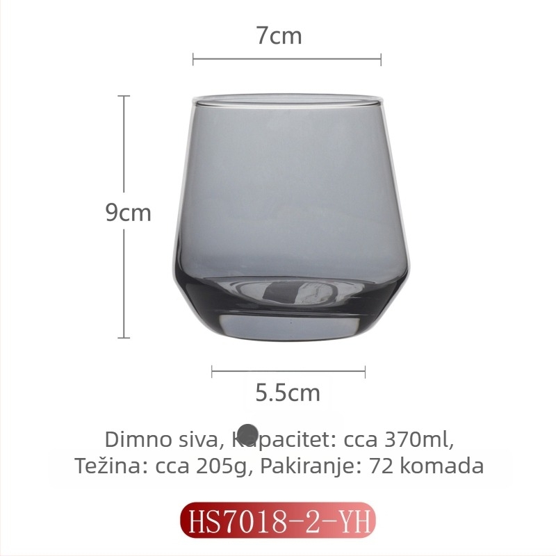 Staklena čašica za ispiranje usta za kućnu upotrebu, moderan minimalistički stil, okrugli oblik, kapica za izravno ispiranje, jednostruka konstrukcija