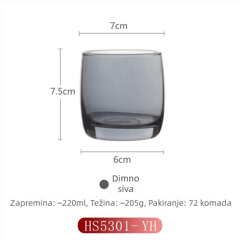 Staklena čašica za ispiranje usta za kućnu upotrebu, moderan minimalistički stil, okrugli oblik, kapica za izravno ispiranje, jednostruka konstrukcija