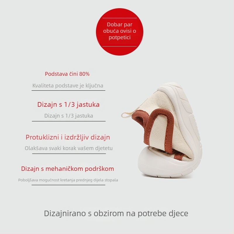 Unisex tenisice za bebe 1–3 godine, platneni gornji dio, gumena potplata, zatvaranje na čičak