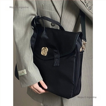 Crossbody torba za prijenosno računalo – PU materijal, prozračna, ultralagana, otporna na habanje, proširivi kapacitet; gradski stil, unisex, jesen 2025