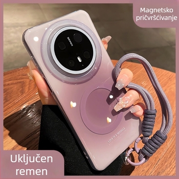 Gradientna magnetska futrola s kaišem za Huawei Mate 80 – potpuno prekrivanje, zaštita od padova, toplopresna izrada, nije prilagodljivo, materijal: Drugo