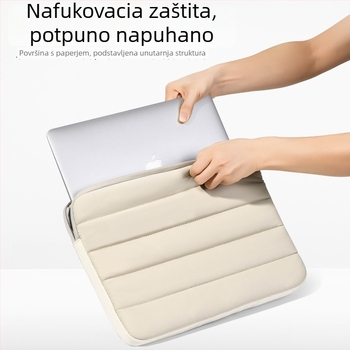 Torba za prijenosno računalo s punjenjem zračnog jastuka (vodootporna, antibakterijska, otporna na udarce, kožna membrana, jednobojni model)