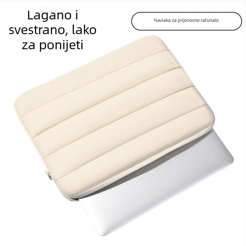 Torba za prijenosno računalo s punjenjem zračnog jastuka (vodootporna, antibakterijska, otporna na udarce, kožna membrana, jednobojni model)