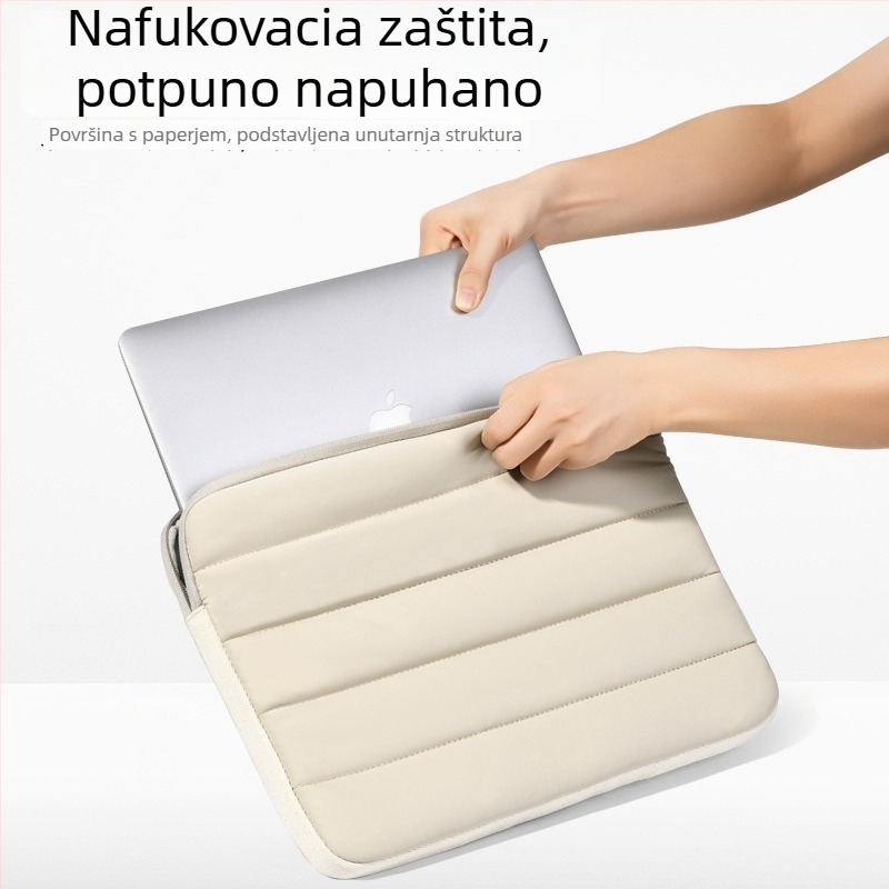 Torba za prijenosno računalo s punjenjem zračnog jastuka (vodootporna, antibakterijska, otporna na udarce, kožna membrana, jednobojni model)
