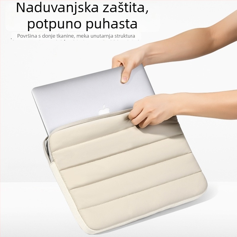 Torba za prijenosno računalo s punjenjem zračnog jastuka (vodootporna, antibakterijska, otporna na udarce, kožna membrana, jednobojni model)