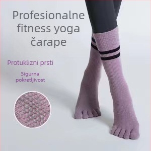 Peto-prstne čarape s podijeljenim prstima, protuklizne, od combed pamuka, srednje dužine tubusa, bezšivne, izrađene s 144 igle.