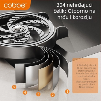 Cobbe Rinser za čaše za bar-pult, tip tlaka, 304 nehrđajući čelik, kućna i komercijalna upotreba
