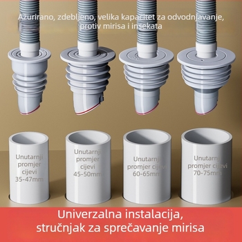 Silikonski zatvarač za odvodnu cijev – otporan na mirise i insekte, za umivaonik i perilicu rublja