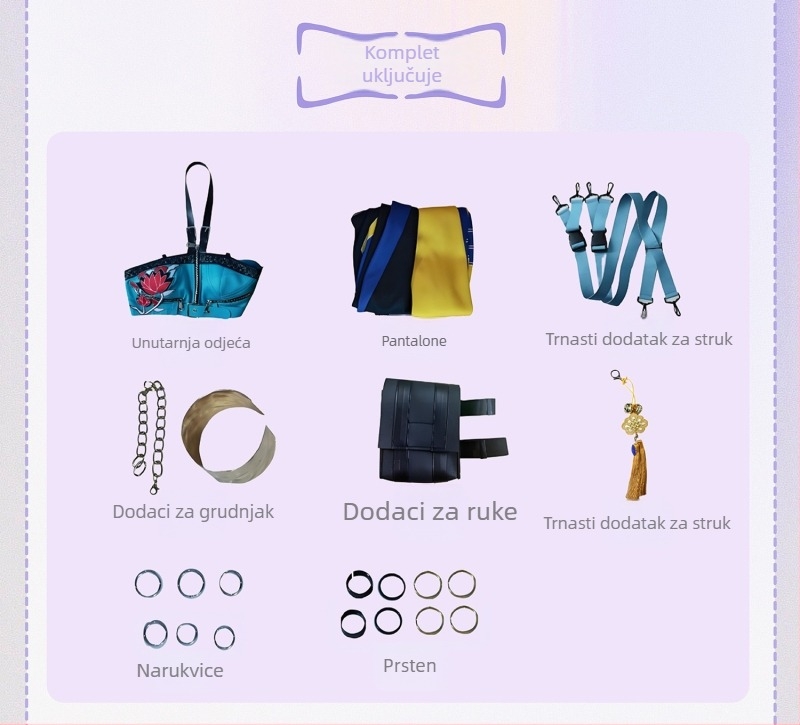 Cosplay kostim inspiriran K-Pop Hunter Girl Group; poliester; PU; regenerirana celulozna vlakna 30–50%; proljeće 2025