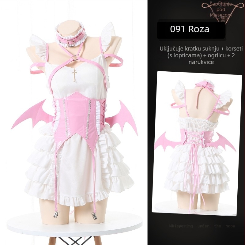 Lolita maid cosplay kostim za scensko izvedbo – japansko nadahnuće, poliester, PU tkanina, za žene 18–24, ljeto 2022