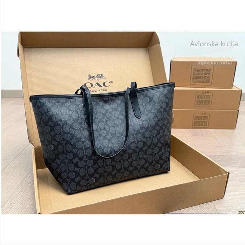 PVC tote torba s magnetskom kopčom, veliki kapacitet, vodoravni kvadratni oblik, dvostruke ručke