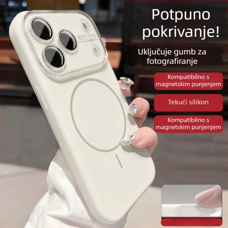 Kućište za Apple telefon od tekućeg silikona, mat završna obrada, otpornost na pad, jednostavan i elegantan stil