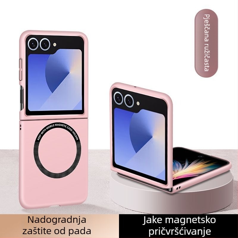 Kućište za telefon – magnetsko sklapanje Flip kućište za Samsung Z Flip6/7, TPU mat zaštitno kućište, otporno na klizanje i na udarce