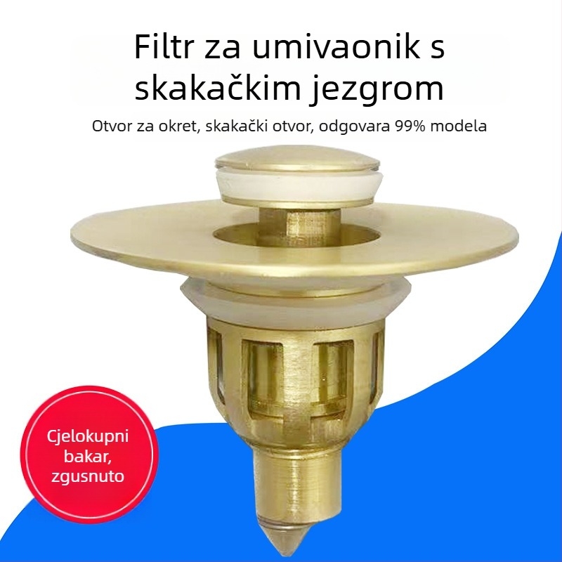 Pop-up odvodnja umivaonika s jezgrom, mesing, brend Win the bully, prilagodba obrade dostupna, licencirana privatna etiketa
