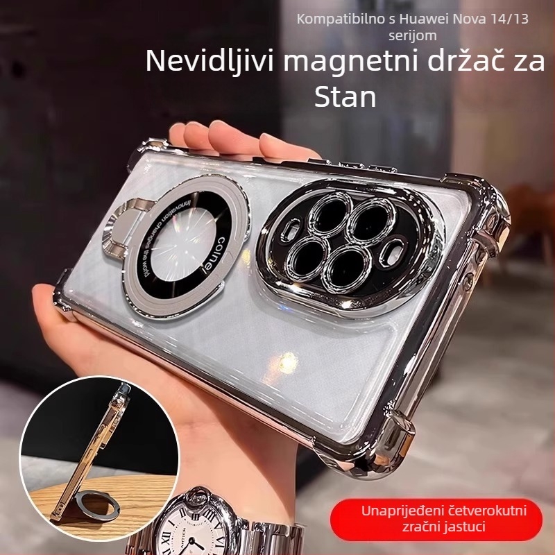 Kućište Huawei Nova 15 s otpornosti na padove i držačem, zaštitnim filmom za objektiv, injekcijsko lijevanje