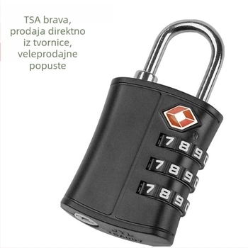 Brava sa kodom TSA-C109 za carinu, ABS kućište, debljina zaključavajuće šipke 4, masa 25,1 g