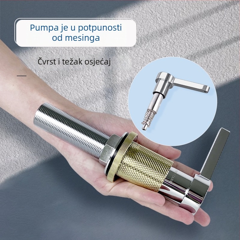 Dozator sapuna za kuhinjski sudoper od čvrstog bakra, produženi pritisni mehanizam i crijevo, model SD-80, CE certifikat