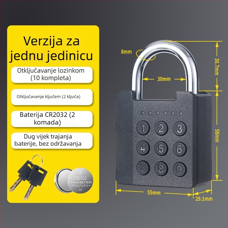 Kućna brava tipa C, od legure, 9 mm debljina šipke, američki stil