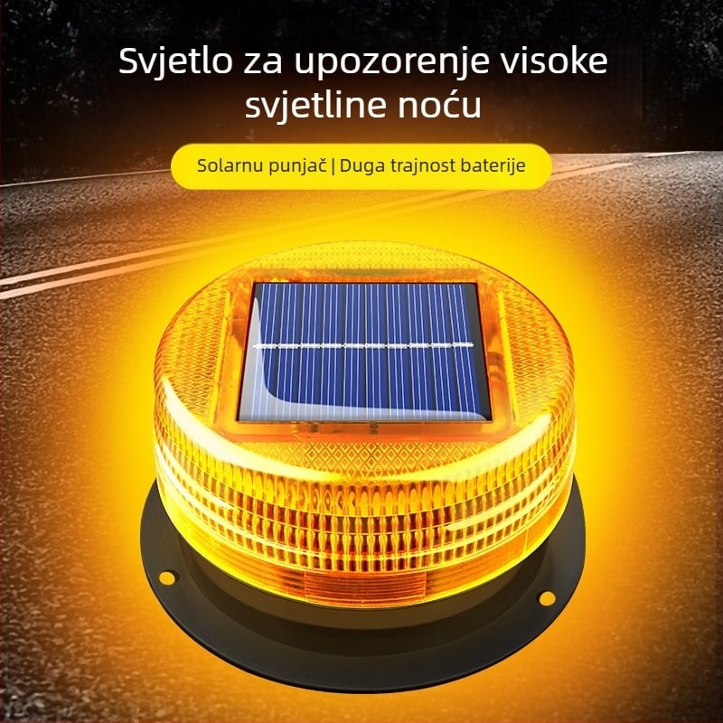Solarna upozoravajuća svjetiljka za auto s magnetskim montiranjem na krovu – Model A-01, 5W, 5V, 12V, pogodno za automobile, kamione, motocikle, električna vozila