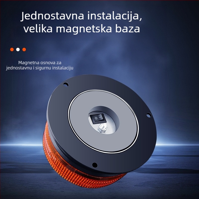 Solarna upozoravajuća svjetiljka za auto s magnetskim montiranjem na krovu – Model A-01, 5W, 5V, 12V, pogodno za automobile, kamione, motocikle, električna vozila