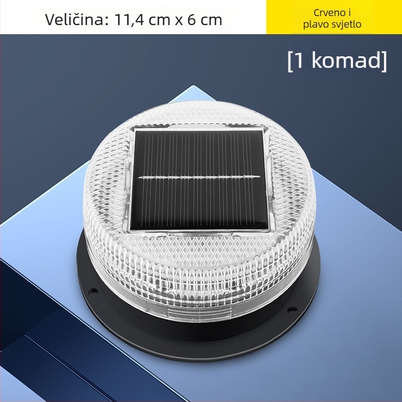 Solarna upozoravajuća svjetiljka za auto s magnetskim montiranjem na krovu – Model A-01, 5W, 5V, 12V, pogodno za automobile, kamione, motocikle, električna vozila