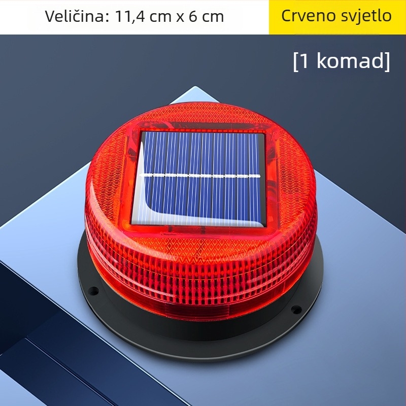 Solarna upozoravajuća svjetiljka za auto s magnetskim montiranjem na krovu – Model A-01, 5W, 5V, 12V, pogodno za automobile, kamione, motocikle, električna vozila
