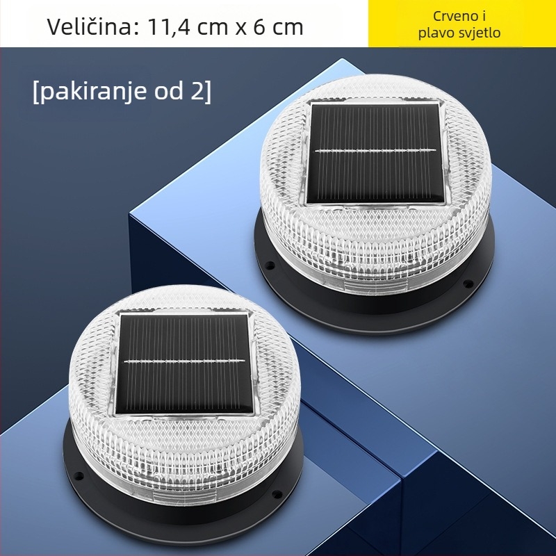 Solarna upozoravajuća svjetiljka za auto s magnetskim montiranjem na krovu – Model A-01, 5W, 5V, 12V, pogodno za automobile, kamione, motocikle, električna vozila