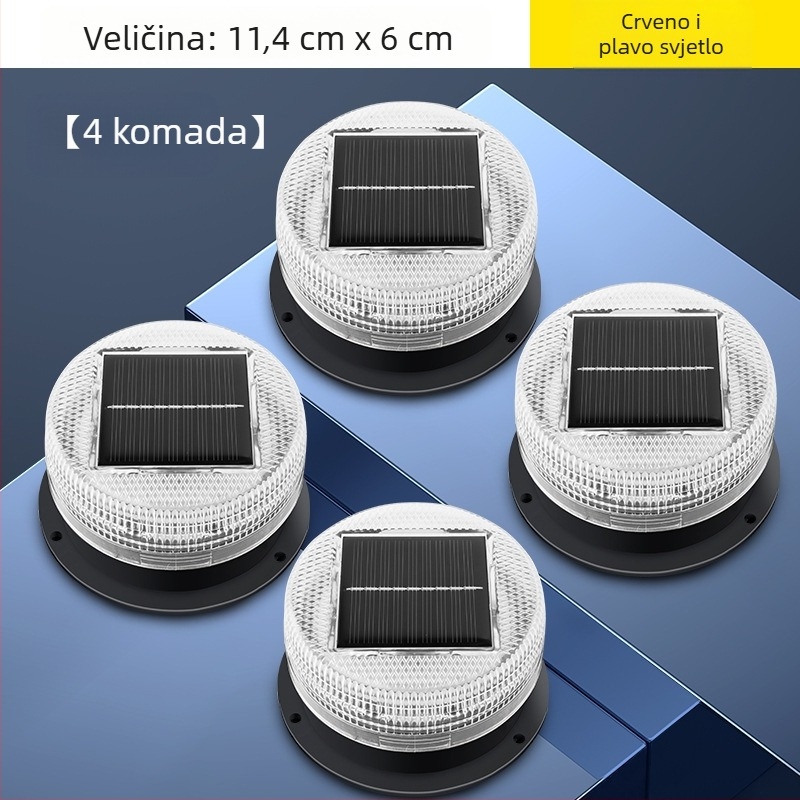 Solarna upozoravajuća svjetiljka za auto s magnetskim montiranjem na krovu – Model A-01, 5W, 5V, 12V, pogodno za automobile, kamione, motocikle, električna vozila