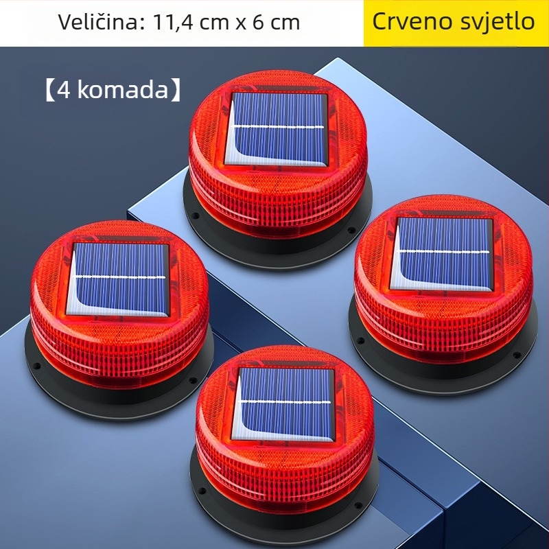 Solarna upozoravajuća svjetiljka za auto s magnetskim montiranjem na krovu – Model A-01, 5W, 5V, 12V, pogodno za automobile, kamione, motocikle, električna vozila