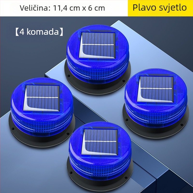 Solarna upozoravajuća svjetiljka za auto s magnetskim montiranjem na krovu – Model A-01, 5W, 5V, 12V, pogodno za automobile, kamione, motocikle, električna vozila