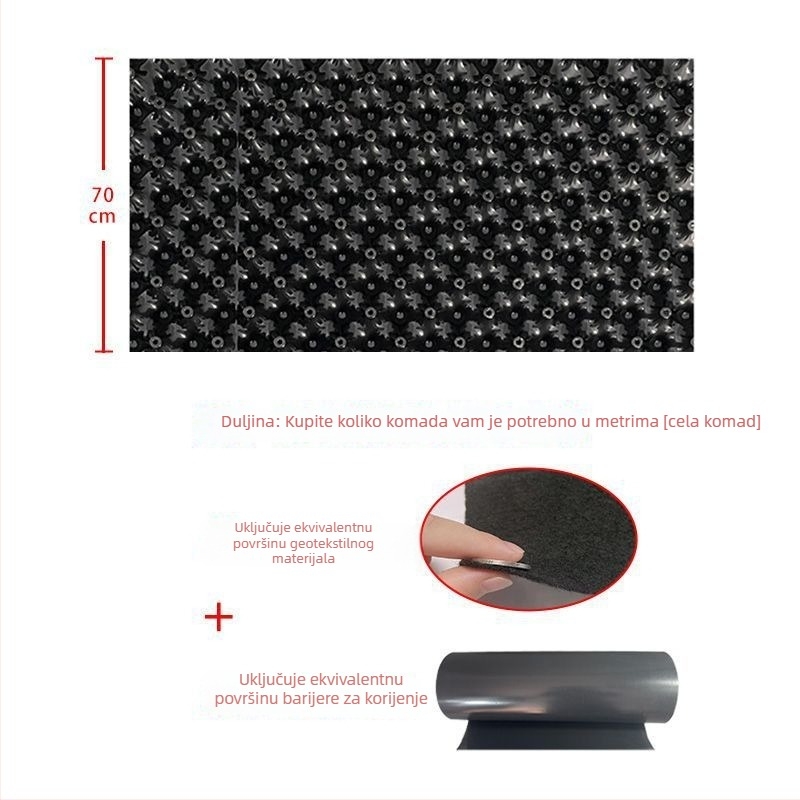 Drenažna ploča za krovnu vrtu s barijerom korijena – plastična hidrofobna filtracija drenaže za cvjetne posude i vrtne ribnjake