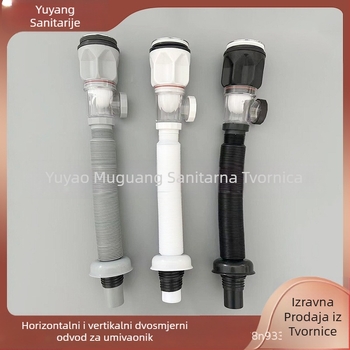 Set odvoda za umivaonik s funkcijom otklanjanja mirisa, Bounce tip, ABS, dvostruka glava, model Seven-character deodorant drainer