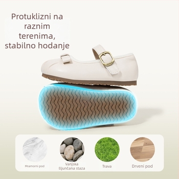 Yingbeimini dječje kožne cipele za školu - gornji materijal sintetička koža, gumeni potplat, Velcro zatvarač, prozračne, stil princeze