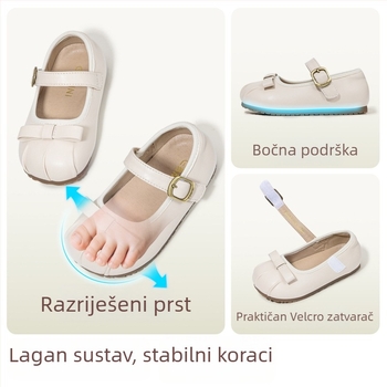 Yingbeimini dječje kožne cipele za školu - gornji materijal sintetička koža, gumeni potplat, Velcro zatvarač, prozračne, stil princeze