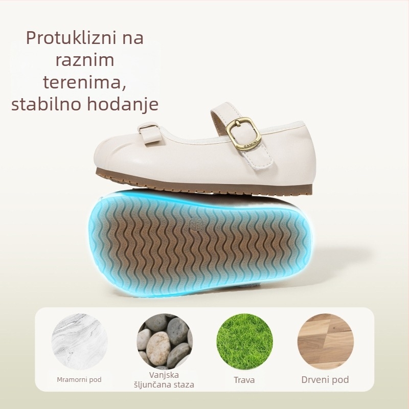 Yingbeimini dječje kožne cipele za školu - gornji materijal sintetička koža, gumeni potplat, Velcro zatvarač, prozračne, stil princeze