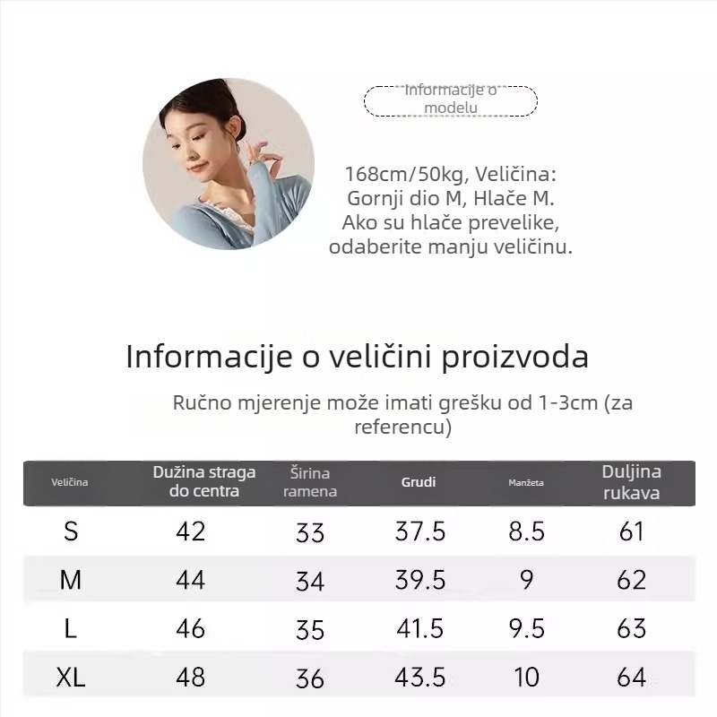 Ženska moderna plesna odjeća — dugi rukavi top od pamuka i spandexa, pogodan za zimu, jesen i proljeće; prikladan za pozornicu, balet i etničke plesove.