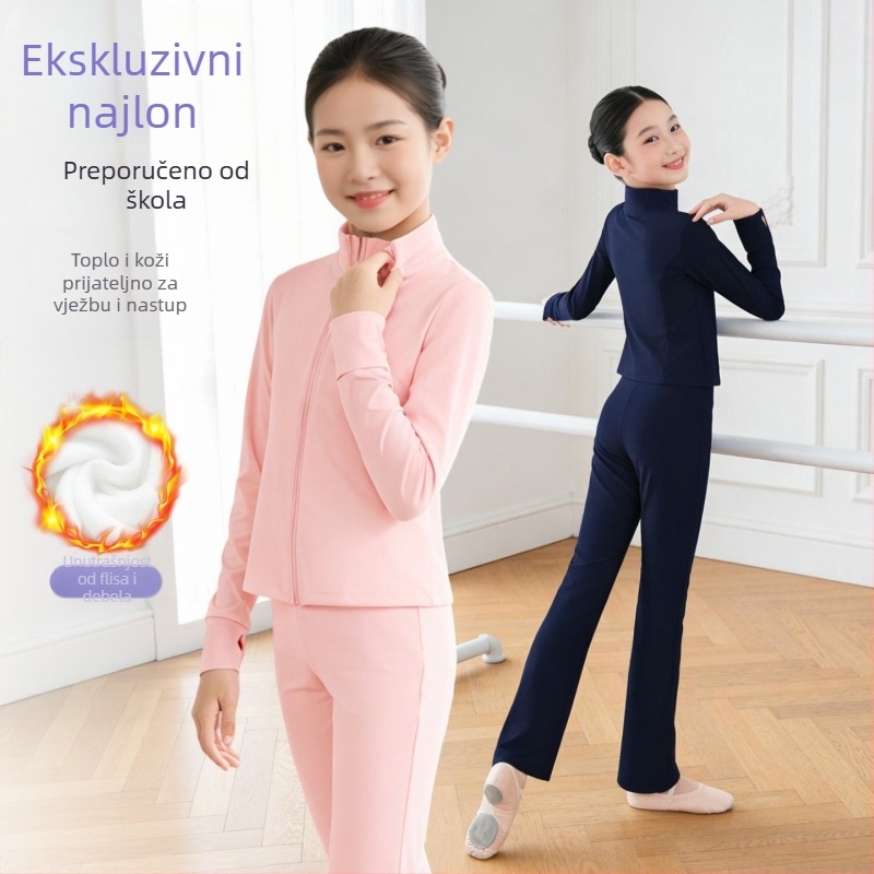 Dječje plesno odijelo za djevojčice – glavni materijal: najlon; tkanina: poliester; uzrast 8+