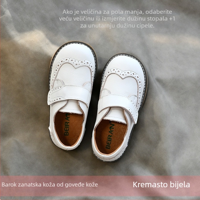 Dječje kožne cipele u barokno-retro stilu, Velcro zatvaranje, protuklizna plastična potplata, EVA uložak, prikladno za proljeće i jesen
