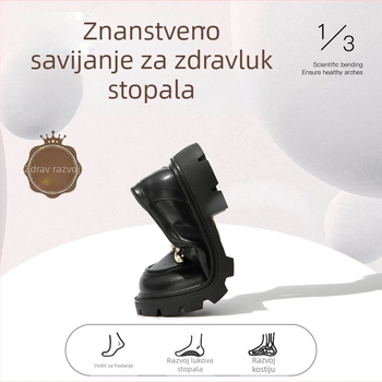 Dječje kožne cipele - Mala princeza, niski gornji dio od kože bivole, gumeni potplat, prirodna koža ulošak, jednobojni uzorak