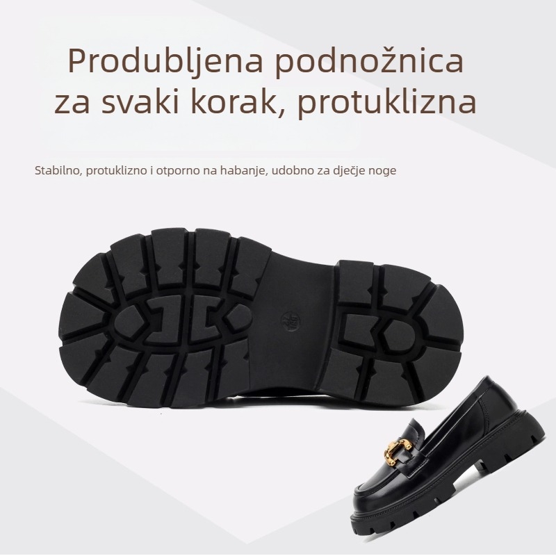 Dječje kožne cipele - Mala princeza, niski gornji dio od kože bivole, gumeni potplat, prirodna koža ulošak, jednobojni uzorak