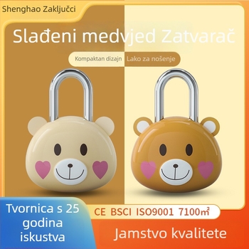 Crtić medvjed z globom za bilježnicu — plastično kućište + željezna brava, otisak logotipa, prilagodba, brenda CJSJ