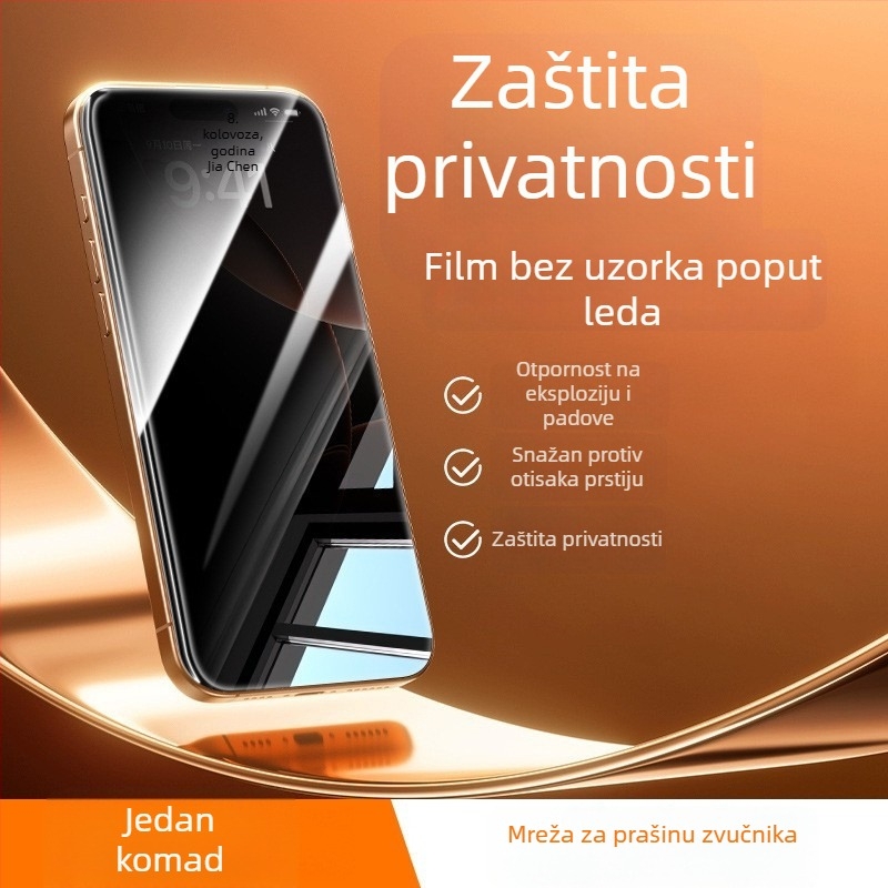 Staklena zaštita zaslona za iPhone 16 — potpuno pokrivanje, HD jasnoća, otporna na ogrebotine, otporna na otiske prstiju, filtriranje plavog svjetla