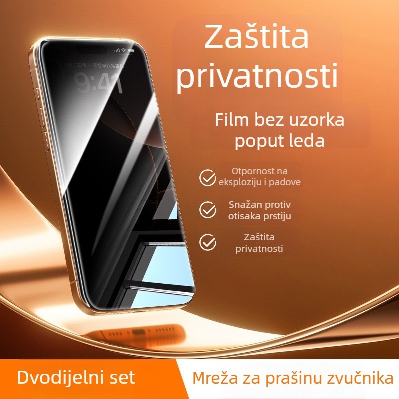 Staklena zaštita zaslona za iPhone 16 — potpuno pokrivanje, HD jasnoća, otporna na ogrebotine, otporna na otiske prstiju, filtriranje plavog svjetla