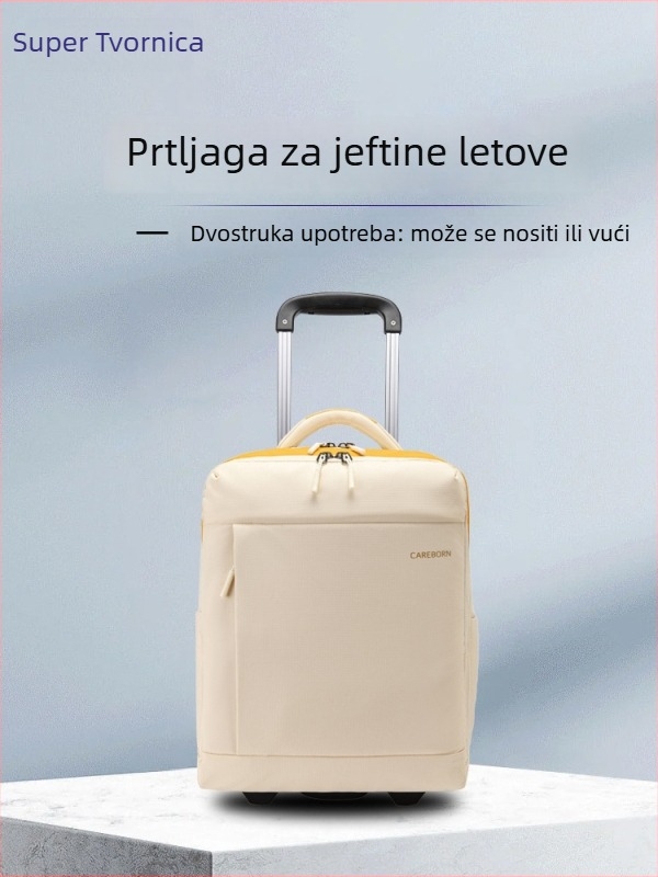 Putnički ruksak na kotačićima s teleskopskom ručkom za ručnu prtljagu, zatvaranje na zip, materijal: premazani Oxford platno, težina 1,88 kg, dopuštena ručna prtljaga