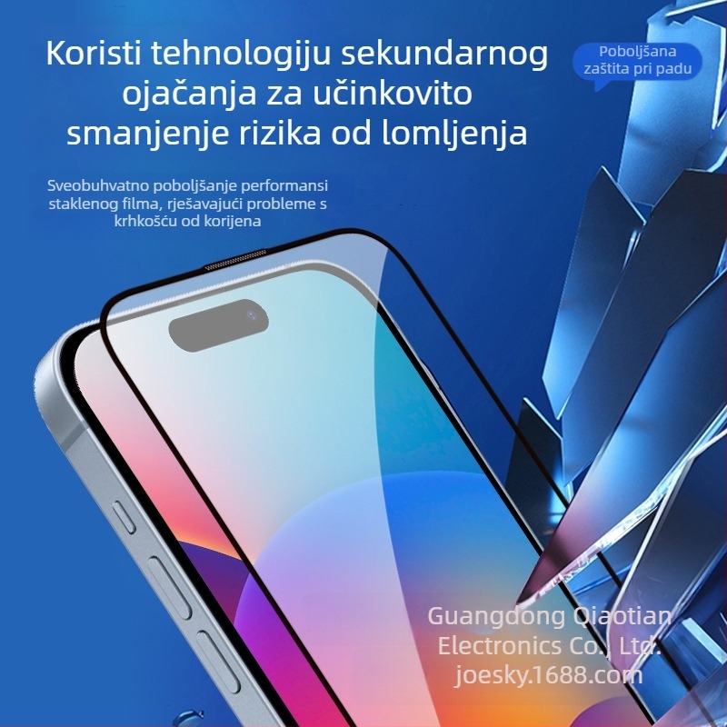 Zaštitno staklo zaslona za iPhone – Anti-Peep, Full Screen HD, 0,33 mm, Prednji film, Prah otporan