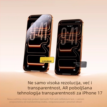 PaiPaiMi zaštitni film od kaljenog stakla za prednju stranu iPhone 17 Pro Max – otporno na prašinu, otporno na udarce, potpuno prekrivanje zaslona