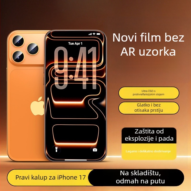 PaiPaiMi zaštitni film od kaljenog stakla za prednju stranu iPhone 17 Pro Max – otporno na prašinu, otporno na udarce, potpuno prekrivanje zaslona