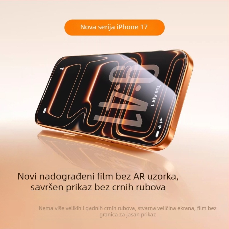 PaiPaiMi zaštitni film od kaljenog stakla za prednju stranu iPhone 17 Pro Max – otporno na prašinu, otporno na udarce, potpuno prekrivanje zaslona